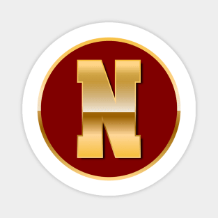 Gold letter N Magnet